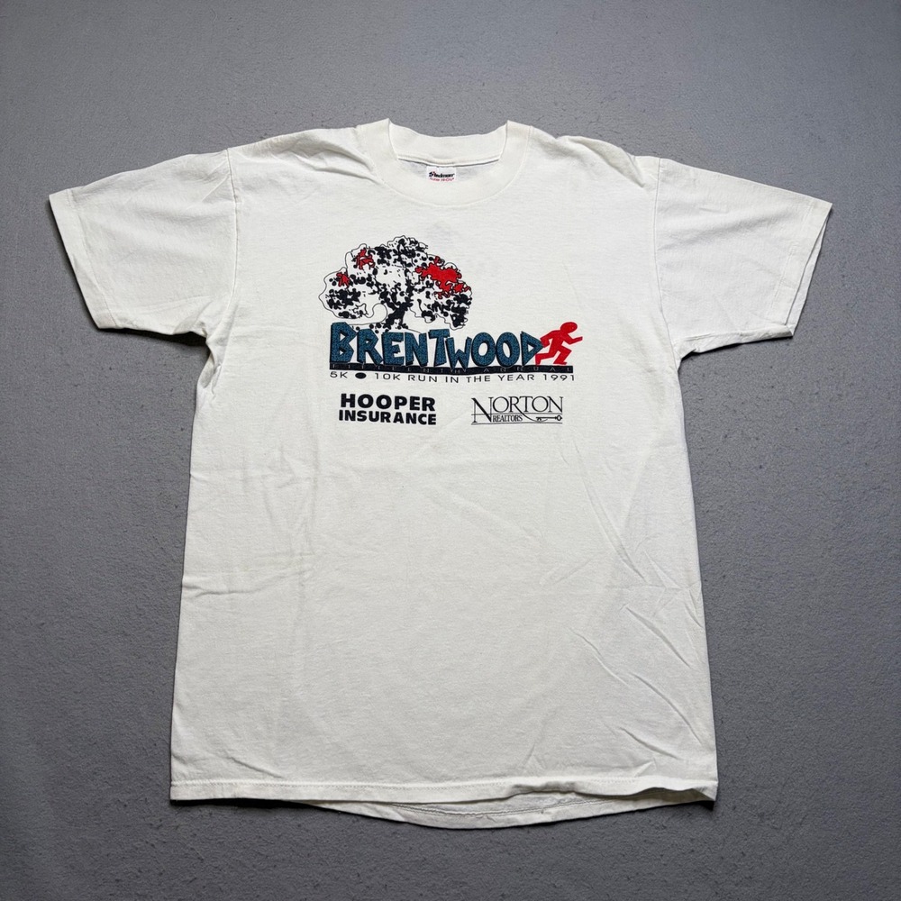 Stedman T-Shirt Mens L Brentwood 1991 10K Run Vintage Single Stitch Graphic